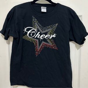 Cheer Star black tee with rhinestones